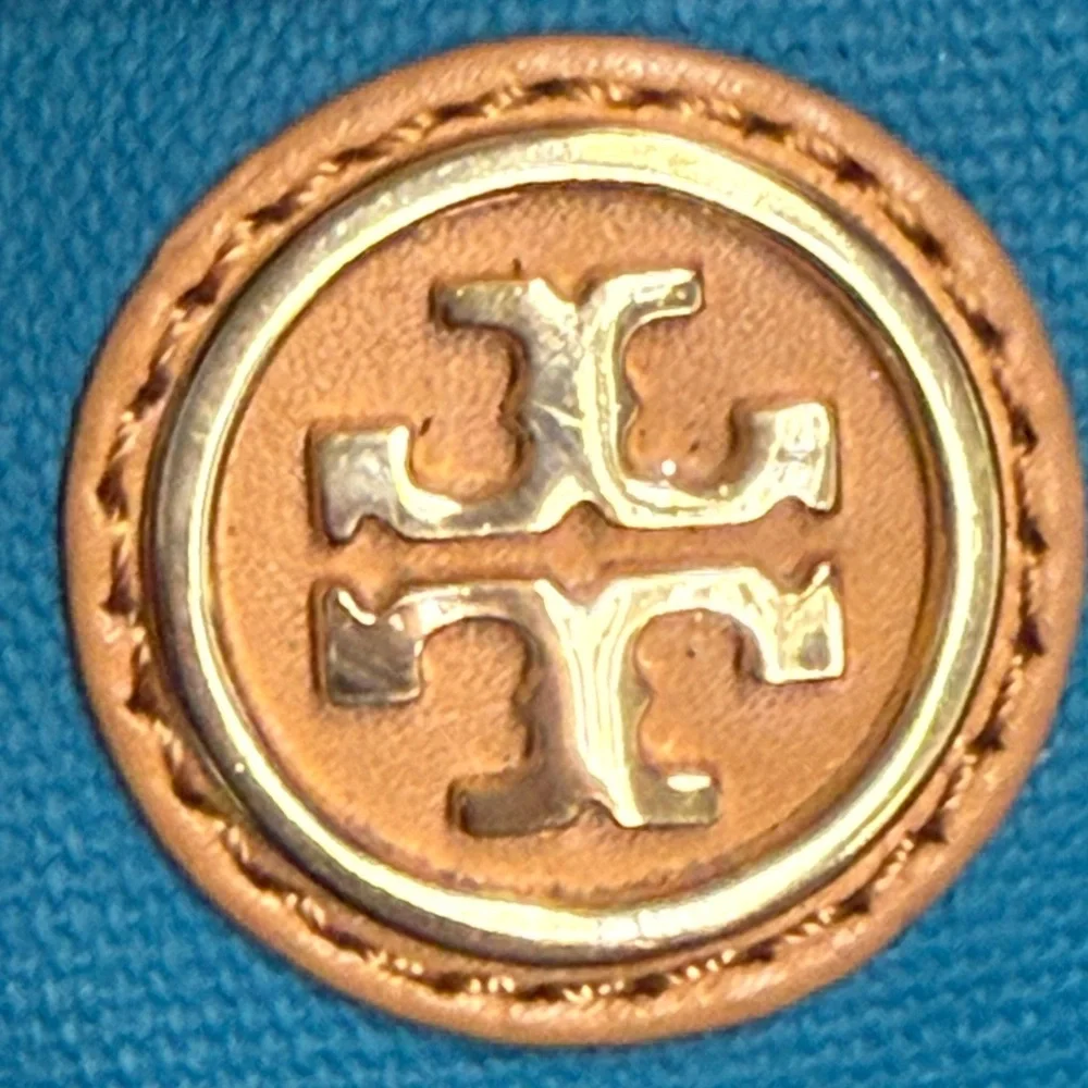Tory Burch Teal, Brown & Tan Tote